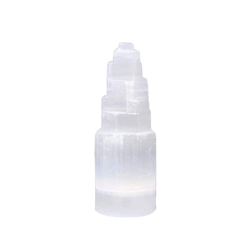 Selenite Tower Lamp Without Cord 15 cm | HIMALAYAN GLOW